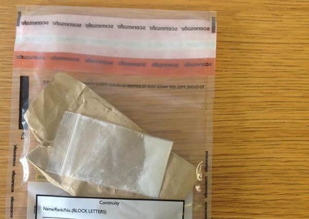 Suspected drugs recovered in Larne.