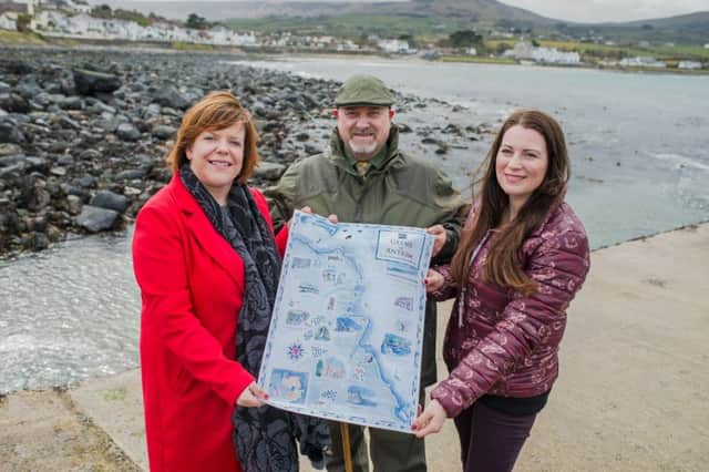From left,  Kelli Bagchus, manager of Carrickfergus Enterprise, John Robbin of Craicntour and Julie Campbell of The Ballygally Apartments. Pic by Carrie Davenport.