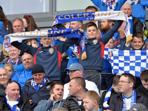 Coleraine fans pictured during last year's Irish Cup final.