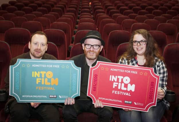 Pictured at Movie House Dublin Road are Sean Kelly from Into Film, Paul Young from Cartoon Saloon and A Level student Maja Ochojska.