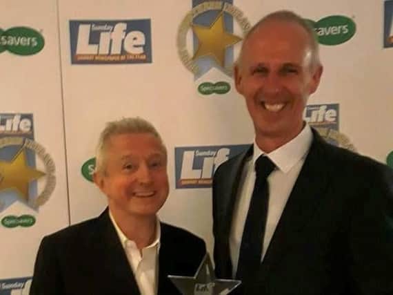 Noel McKee with Louis Walsh at the awards ceremony.