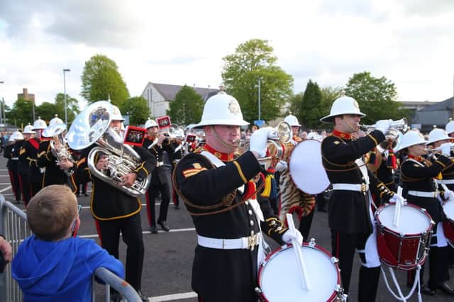 The Band of Her Majestys Royal Marines performing in Ballymena last year.