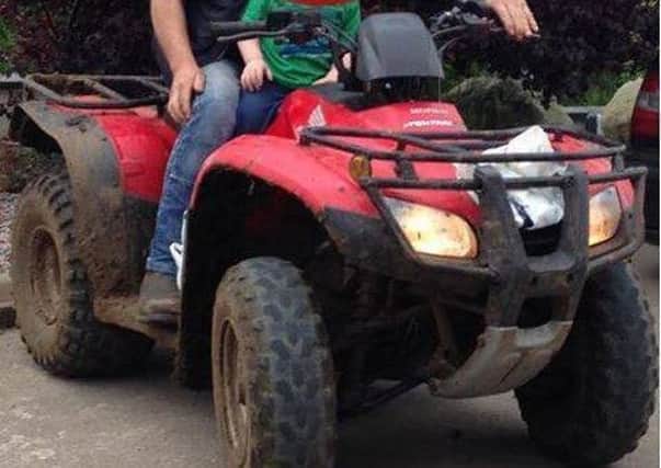 The red Honda 250 quad that was stolen from a farm shed near Draperstown.