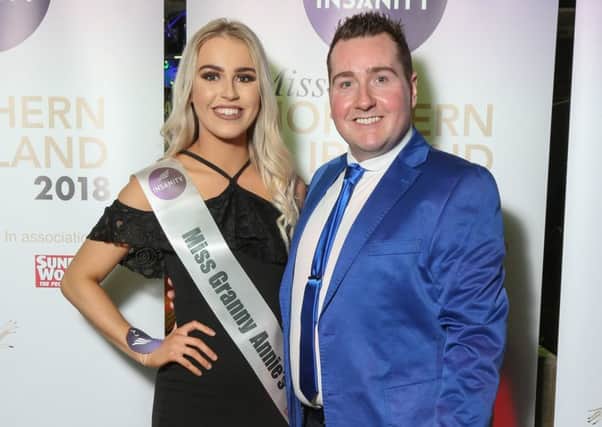 Nyree Kerr, who has qualified for the final of Miss Northern Ireland, with Gerad Casey of Granny Annie's, Londonderry.