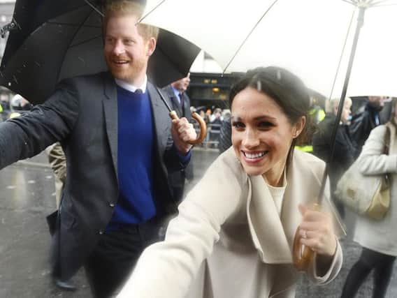 Harry and Meghan during their visit to Belfast.