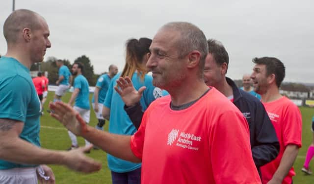 Former Northern Ireland international Michael Hughes took part in the charity event.