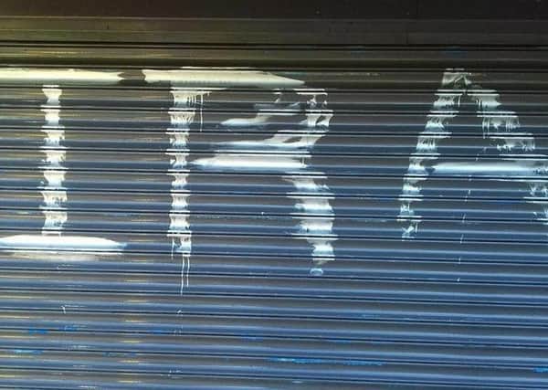 The graffiti appeared in the Dublin Road area.