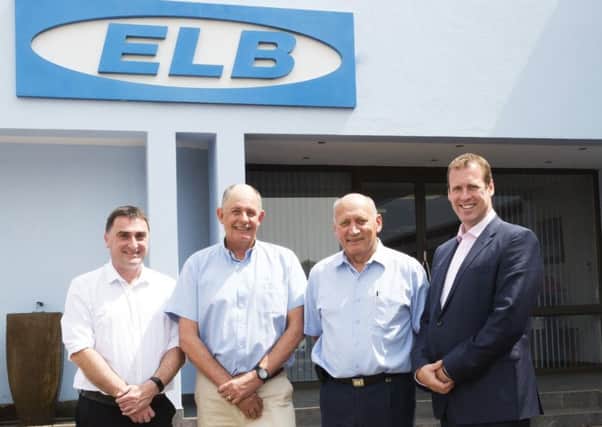 Pictured (L-R)  Martin Conway, International Sales Manager, Evoquip; Pierre Nel, Director, ELB Equipment; Peter Blunden, CEO, ELB Equipment and Steve Harper, Executive Director of International Business, Invest NI