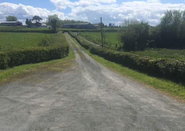 The access road to the graveyard at Aghagallon.