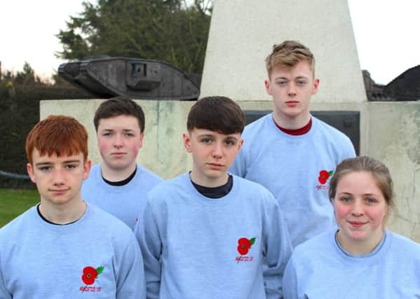From left are David Donnell (16), Jack McQuillan (16), Lewis Logan (16), Matthew Walker (17) and Hannah Keys (17).