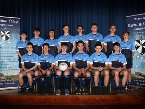 The victorious Dominican College U16 Gaelic team.