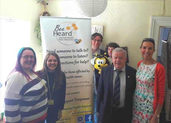 Cllr Stephanie Quigley and John Dallat MLA pictured at the Bee Heard Open Day.