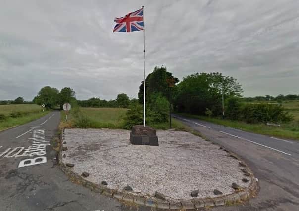 The war memorial in Stoneyford. Improvements to the site are due to be unveiled on Saturday, May 26. Pic by Google