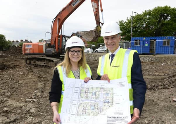 Deborah Brown (Director of Housing at Department for Communities) with Michael McDonnell (Group Chief Executive of Choice Housing).