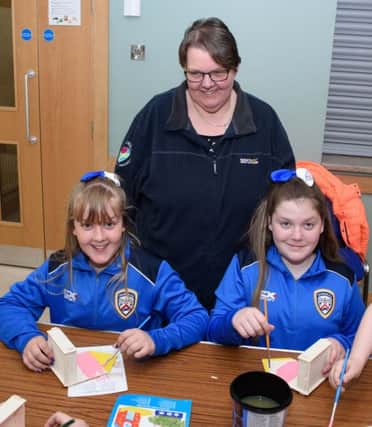 Lucy and Keely with Jane Hunter of Killowen Community Association.