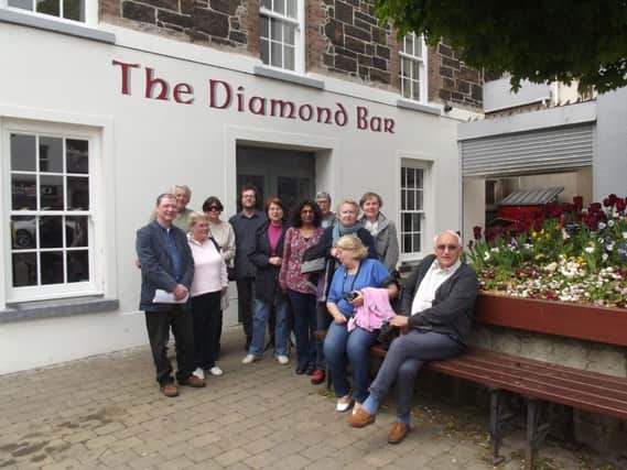 French visitors with Keith Beattie at the Diamond Bar, Ballymoney.