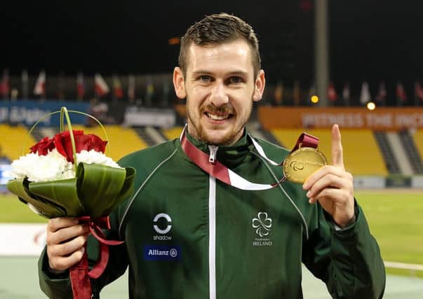 Michael McKillop pictured after winning 1,500m gold at the IPC Athletics World Championships in Doha, Qatar in 2015. Picture by Marcus Hartmann / SPORTSFILE