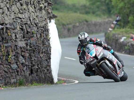 Michael Dunlop on his MD Racing Honda in Monday's Supersport race at the Isle of Man TT.
