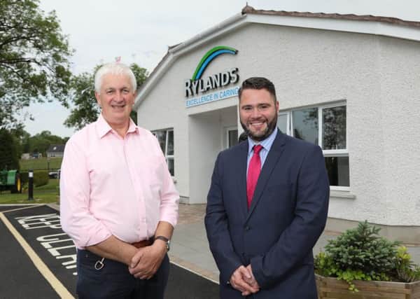 Pictured (L-R) at Rylands Nursing Home in Ballymena are Trevor Duncan, Managing Director, and Ryan Mawhinney, Business Manager, Commercial Banking NI at Ulster Bank.