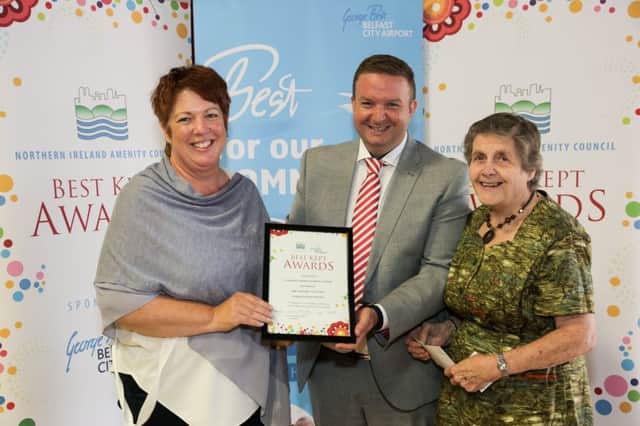 (L-R) Kirsten Houmann-Green, Cuilrath Corner Nursery School, Stephen Patton, Corporate Responsibility and HR Manager at George Best Belfast City Airport and Doreen Muskett, President of the NI Ammenity Council.