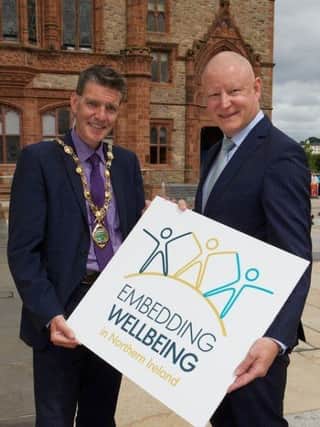 Mayor of Derry City and Strabane District, Councillor John Boyle, pictured with Strategic Growth Partnership Co-Chair Gavin Killeen.