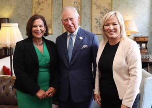 The Prince of Wales and Sinn Fein President Mary Lou McDonald and Vice President Michelle O'Neill met privately in Cork for over 30 minutes.