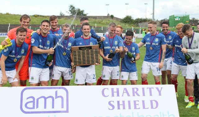Linfield won the Charity Shield last year following their victory over Coleraine at The Oval.  Photo by David Maginnis/Pacemaker Press