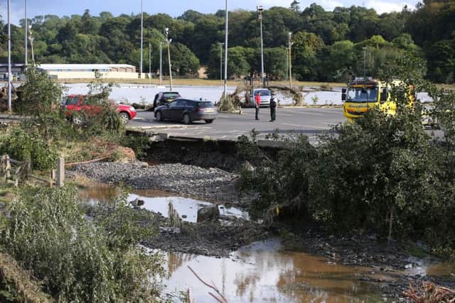 View of the car park at the River Faughan at Drumahoe, after flash flooding hit homes and businesses and swept away cars last August.

Photo by Kelvin Boyes /Press Eye.