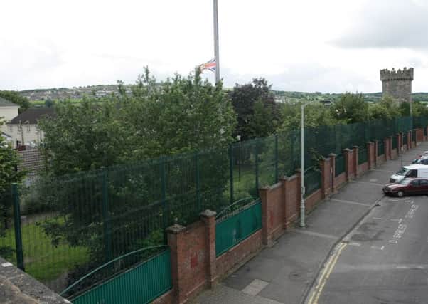 The Fountain Estate in Londonderry, as seen from across the peace wall