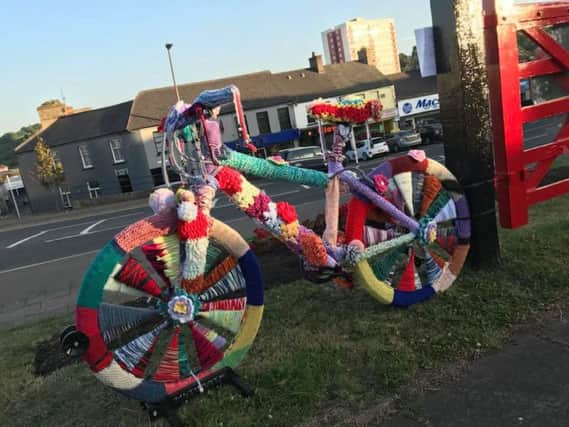 This yarn-covered bike features on the Larne Activity Trail.