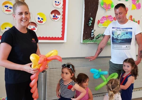 Balloon modelling was among the events at Alphabet Playgroup's 25th anniversary party at Greenisland Community Centre.