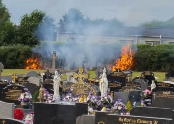 Fire in graveyard arson, say NI Fire and Rescue Service