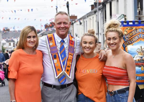 Stevie Bryceland, Worthy Master of Sons of Glasgow L.O.L. 50 travelled to Londonderry with his wife Julie and daughters Hannah and Claire.