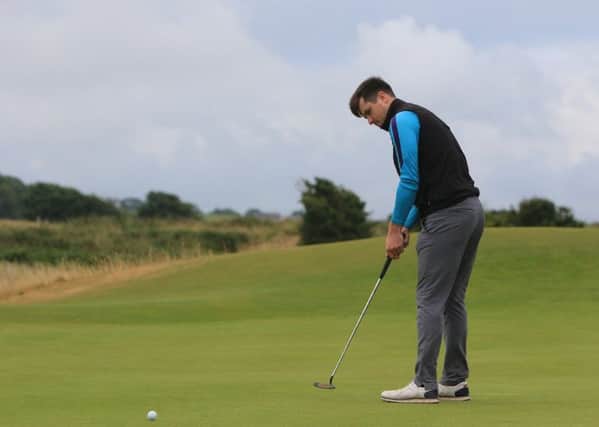 Adam Mulhall (Ardglass) on the 3rd green during Round 3 - Matchplay of the North of Ireland Championship at Royal Portrush Golf Club
