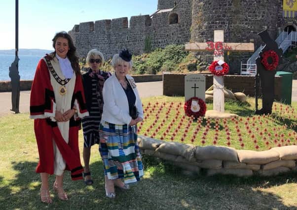 MEA Mayor Lindsay Millar with Lord Leuitenant Joan Christie at the Castle display.