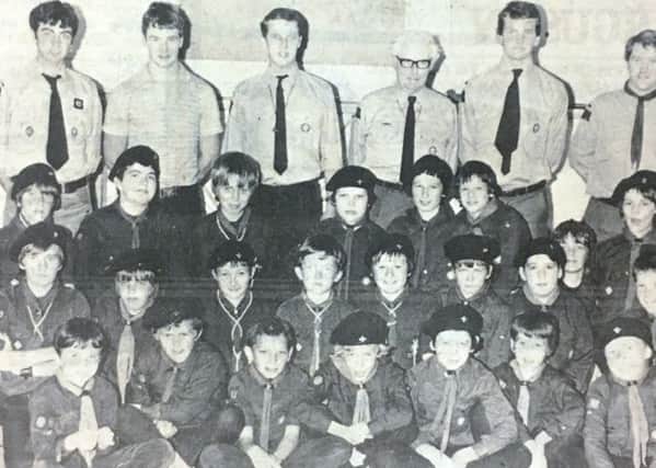 First Lurgan Scout Troop puctured at their end of year presentation in 1981.
