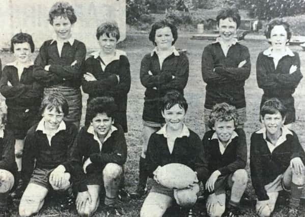 Wallace High School mini rugby team pictured in 1980.