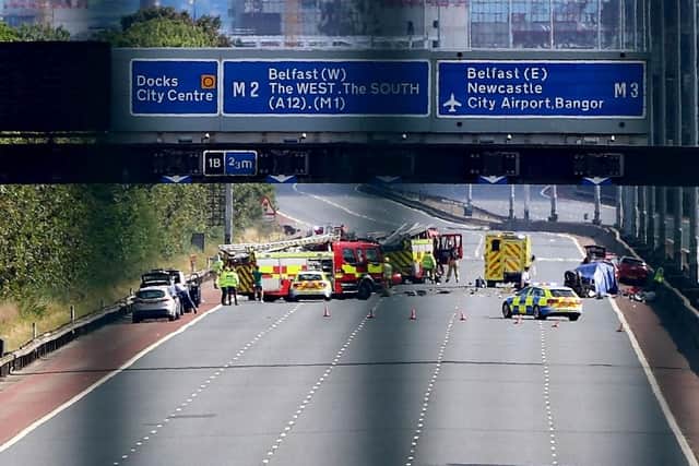 The scene of Sunday's crash on the M2