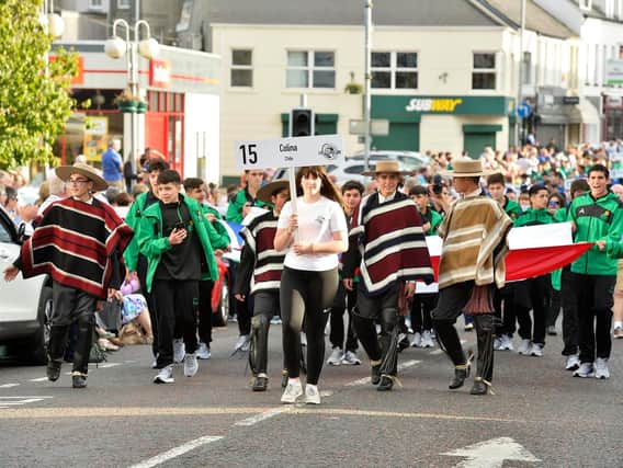 The parade makes it way through Coleraine as part of the official opening of SuperCupNI 2018