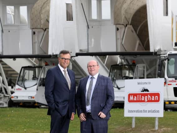 Pictured, from left, Alastair Hamilton, CEO, Invest Northern Ireland and Ronan Mallaghan, CEO, Mallaghan Engineering