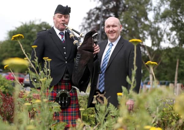Ian Burrows, Project Manager at RSPBANI and Alderman William Leathem, Chairman of the Council's Development Committee are pictured promoting the upcoming Pipe Band Championships in Moira on Saturday 4th August.