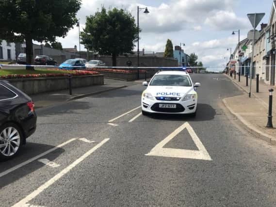 Castledawson in County Londonderry has been cordoned off by police. PIc: PSNI / Twitter