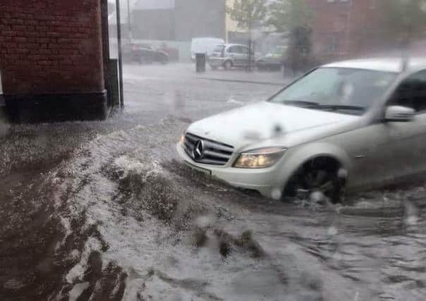 Serious flooding in the town centre caused problems for pedestrians and motorists.