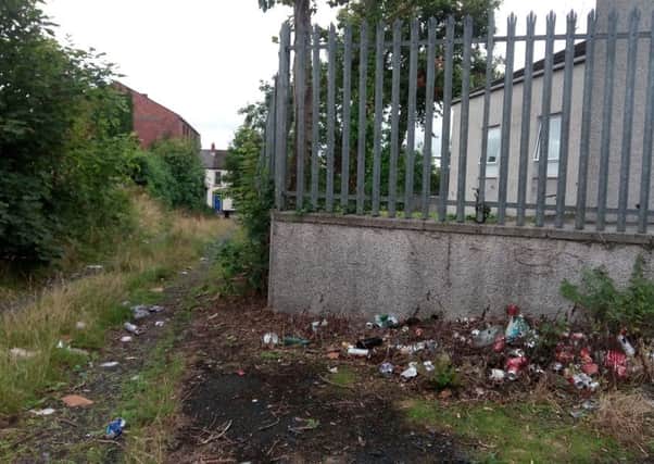 An alley way in Lurgan where, it is claimed, sex and drug parties are held