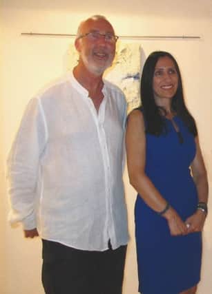 Tommy pictured on opening night with curator Marijana Ramov.