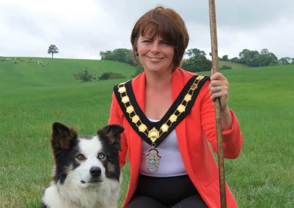 Mayor of Armagh, Banbridge and Craigavon, Council Julie Flaherty gets ready for the 2018 International Sheep Dog Trials at Gill Hall Estate, Dromore.