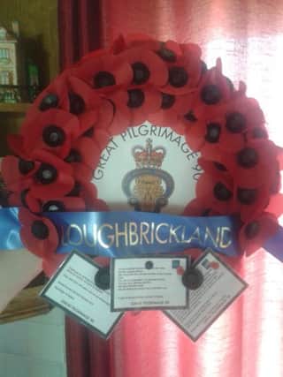 The wreath local RBL members will lay at the Great Pilgrimage 90 (GP90) remembrance event.