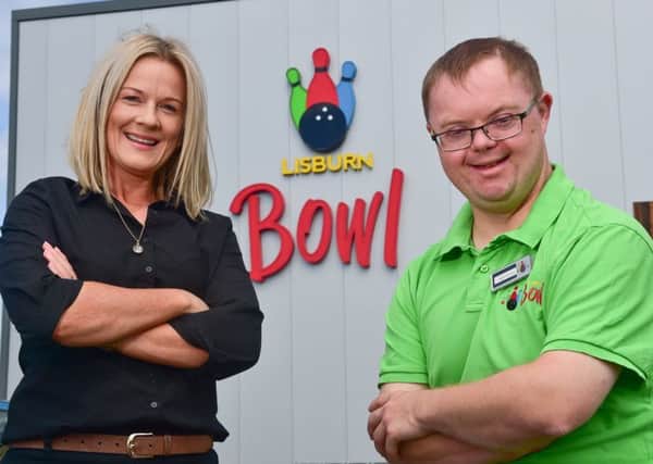 Aoife Loughran, Operations Manager, Lisburn Bowl pictured with employee Michael Byrne.