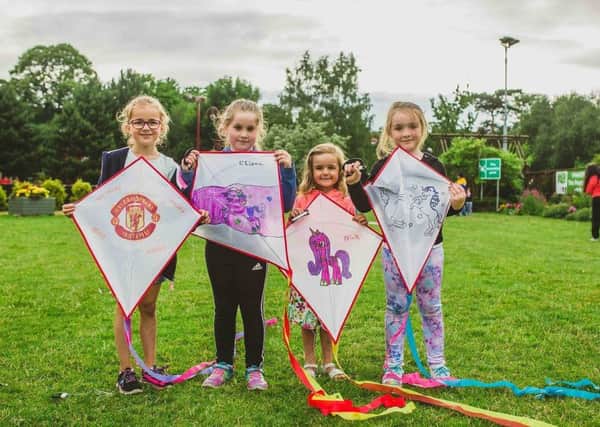 Kite flying was popular with these kids at the Love Parks event held in the Peoples Park Ballymena.