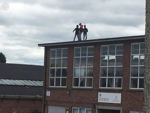 Kids on school roof - PSNI Facebook post